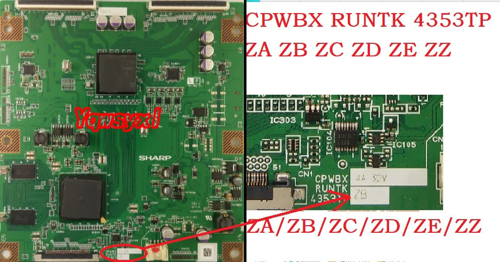 Yqwsyxl оригинальная логическая плата CPWBX RUNTK 4353TP ZA ZB ZC ZD ZE ZZ TCON для KDL 52EX700 46EX700
