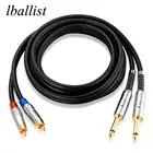 Lballist 2RCA на 2x6,5 мм двойной 14 дюйма TS OFC аудио кабель фольга + Плетеный экранированный