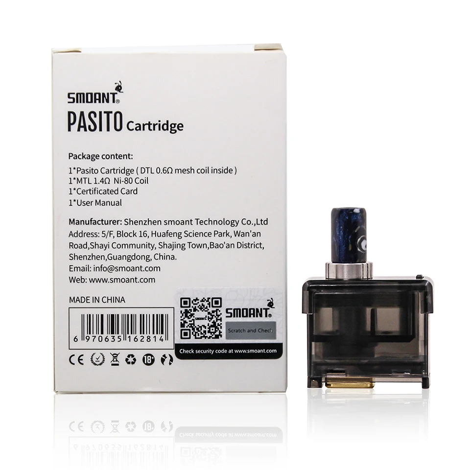 Original Cartridge Smoant Pasito pod Replacement Catridge 3ML Capacity Mesh 0.6ohm/Ni80 1.4ohm Coil For Pod Kit | Электроника