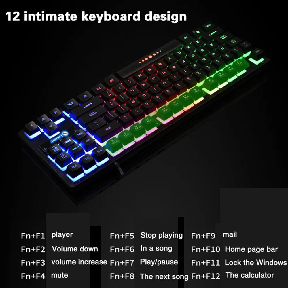 Механическая игровая клавиатура RGB подсветка Радуга переключение света usb-клавиатура плавающая кнопка дизайн