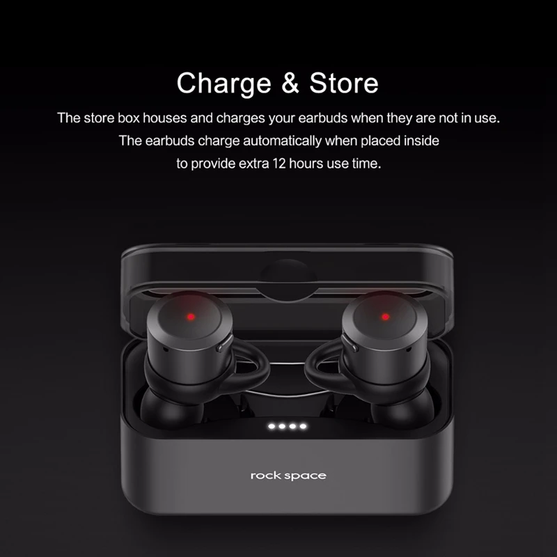 ROCK TWS беспроводные наушники Bluetooth 4,1 спортивные наушники для iPhone Xiaomi стерео звуковые наушники с микрофоном зарядная коробка