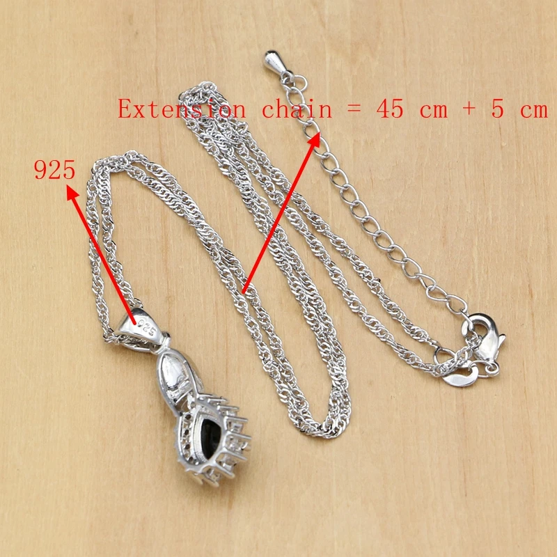 Женский комплект украшений из серебра 925 пробы Комплект сережек Кулонов колец