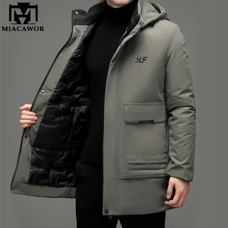 Top Quality New Brand Warm Winter Jacket Luxury Hooded Casual Fashion Parka Men Windbreaker Coats Outerwear Men Clothing J727