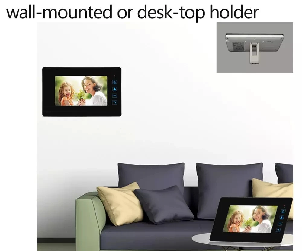 7 дюймов монитор видео дверной звонок Домофон с Камера проводного видеодомофона