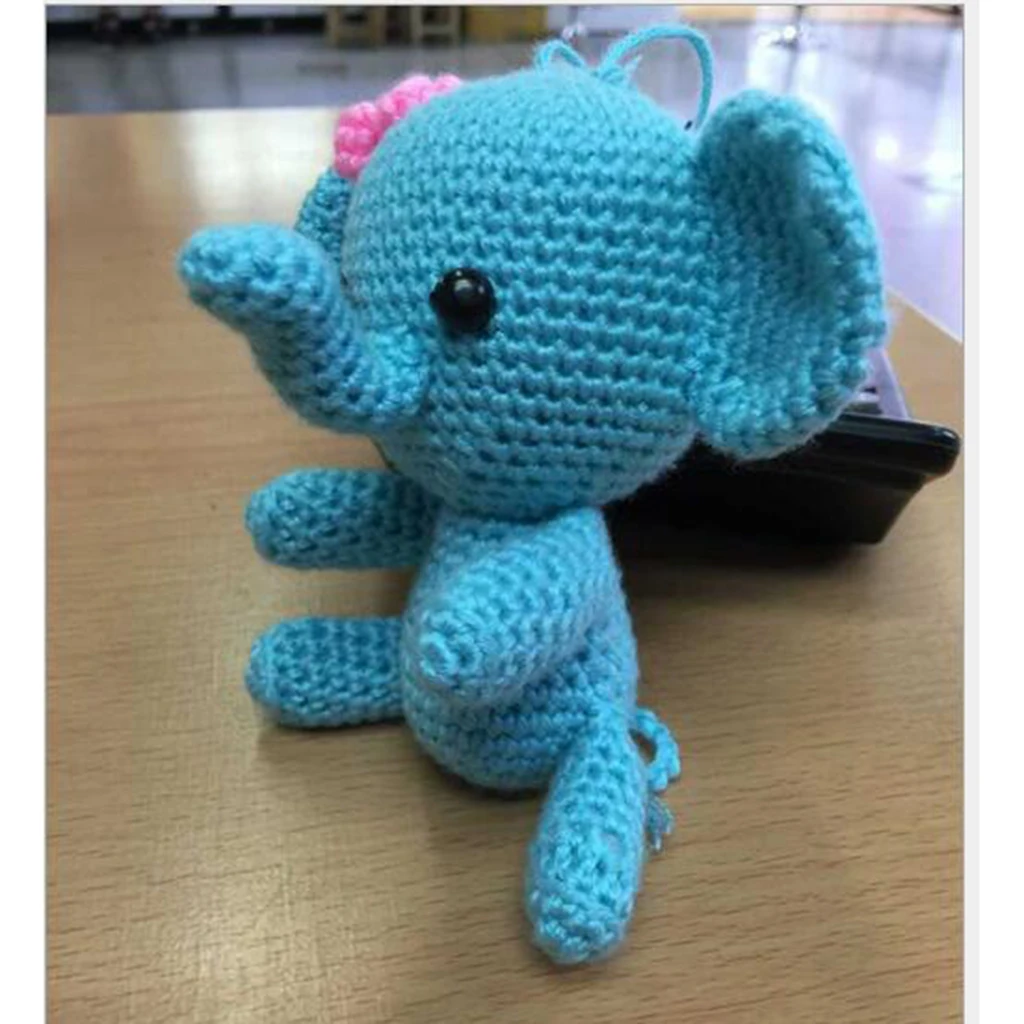 1 Set Crochet Kits - Cute Blue Elephant Handmade Toy for Children Gift | Дом и сад