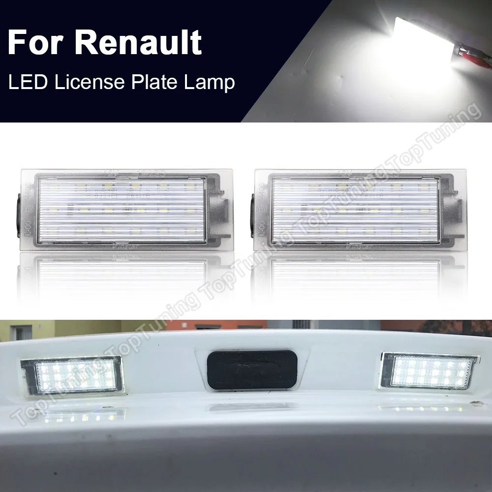 

2X For Renault Clio For Nissan NV400 Interstar X70 For Opel Movano For Smart 453 Fortwo LED License Number Plate Light Lamps