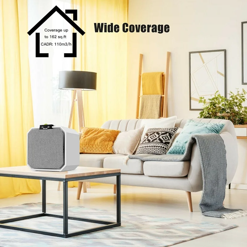 

Costway Desktop HEPA Air Purifier Home Air Cleaner with 2-in-1 Composite HEPA Filter Low Noise 3-Layer Purification