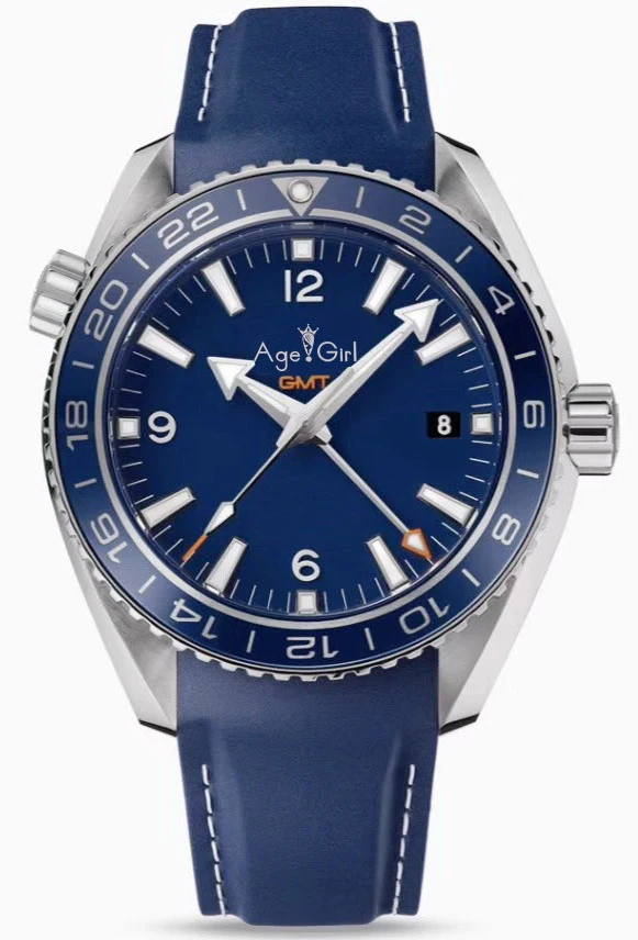 

Classic New Men Automatic Mechanical Independent GMT Waterproof Silver Blue Rubber Ceramic Bezel Stainless Steel 007 Watch