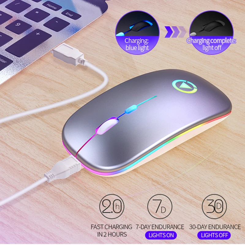 wireless mouse bluetooth 5 03 02 4g 3 modes computer silent rechargeable gaming mouse backlit usb optical mice for pc laptop free global shipping