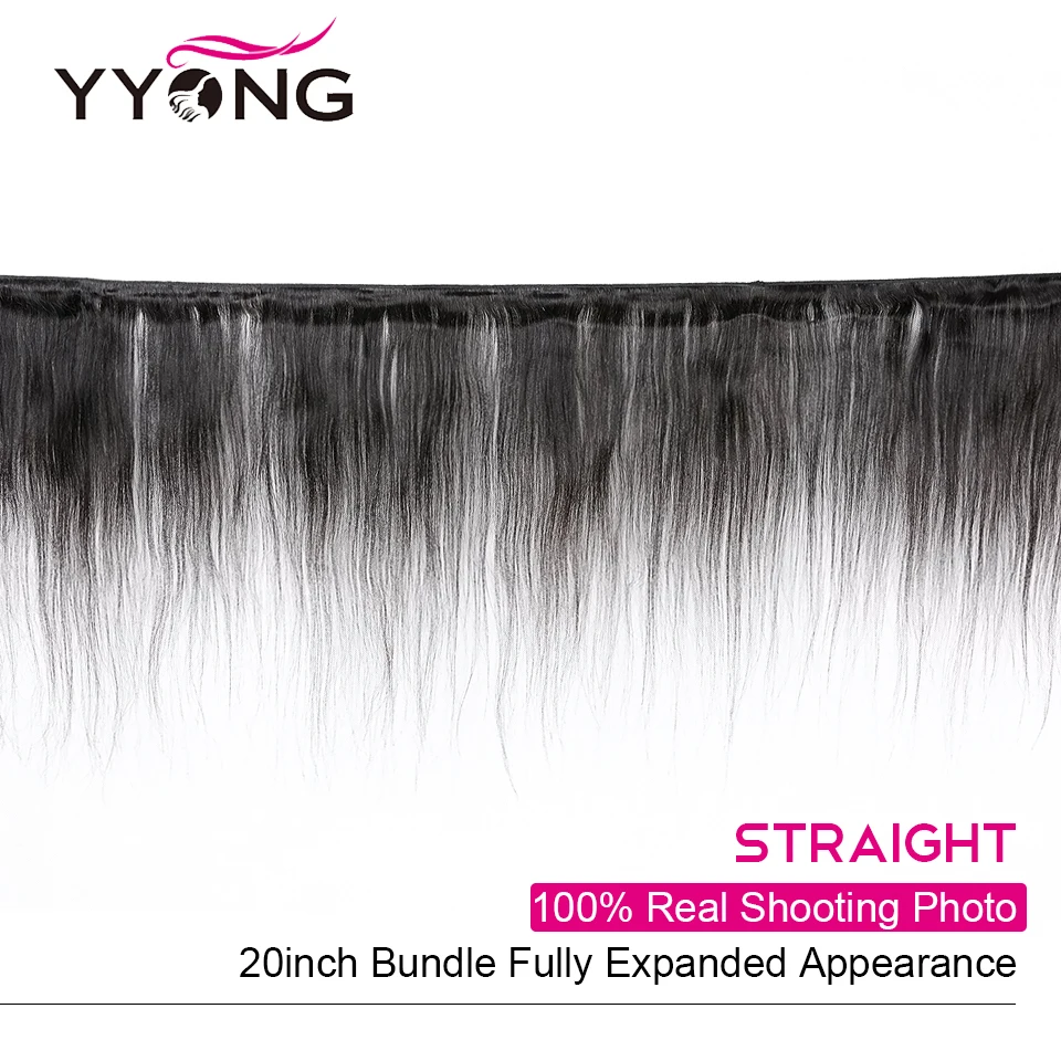 Yyong Hair Store 4x6 закрытые бразильские Прямые 3/4 пучки с закрытием Remy человеческие