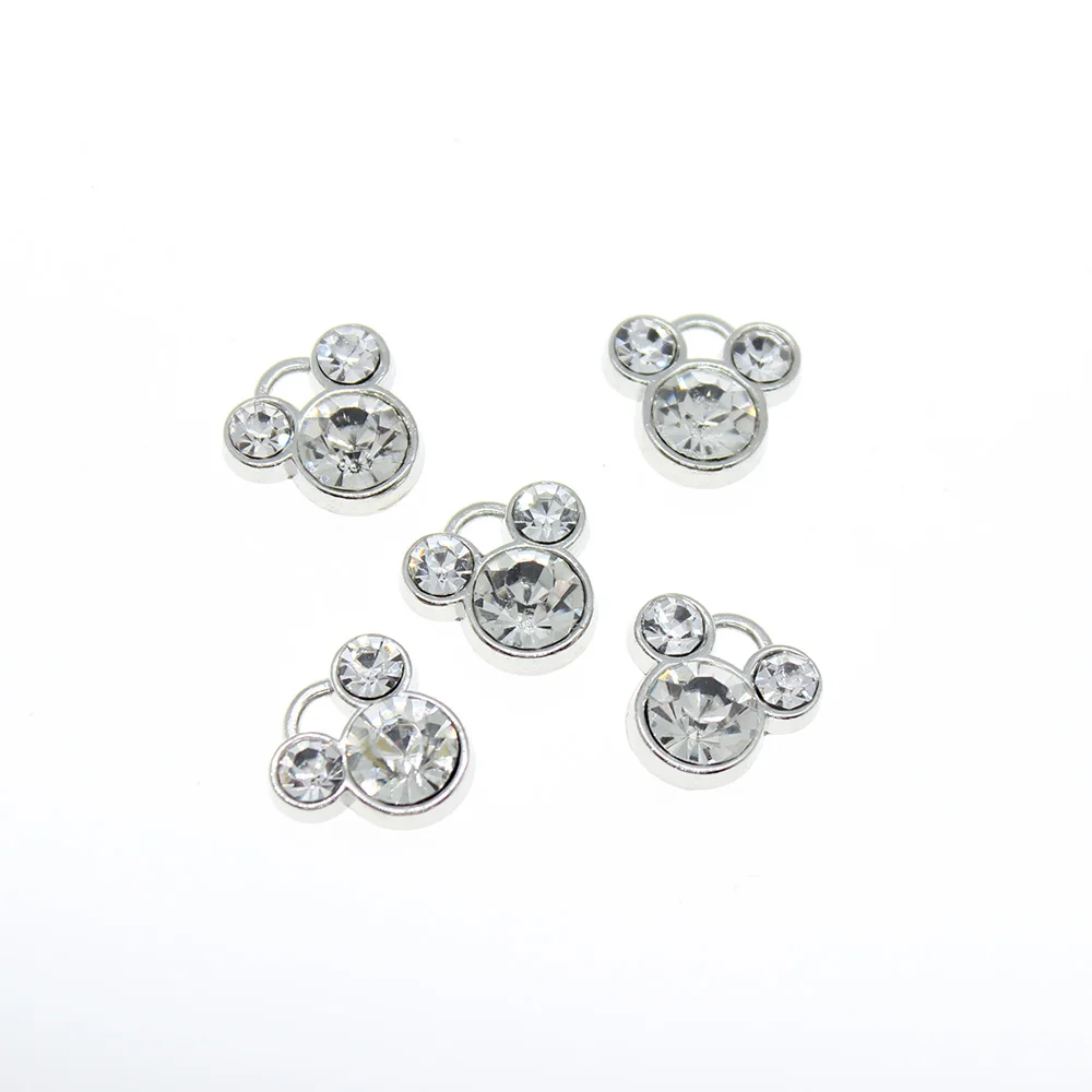 10 шт.-13 мм мультяшная голова мыши критальный камень-талисман подвеска для сережек