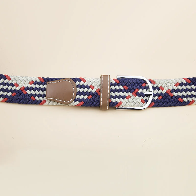 Для женщин эластичные плетением пряжкой пояс брезентовый мужской ремень 2021 для