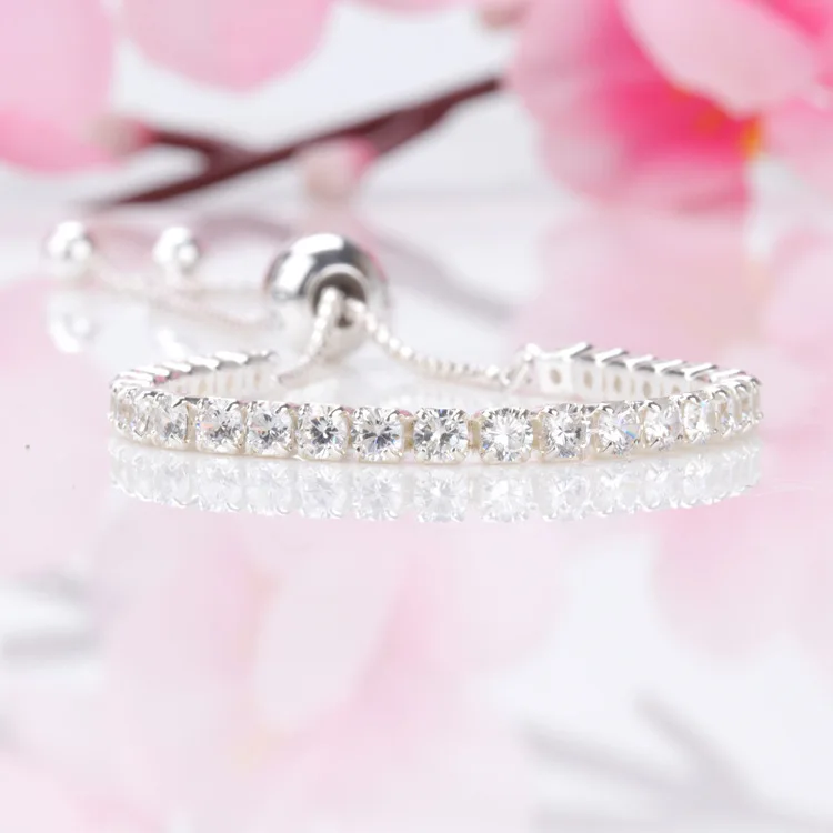 

DoDoFly S925 Sterling Silver Sparkle Bracelet Fashion Base Glittering Bracelet