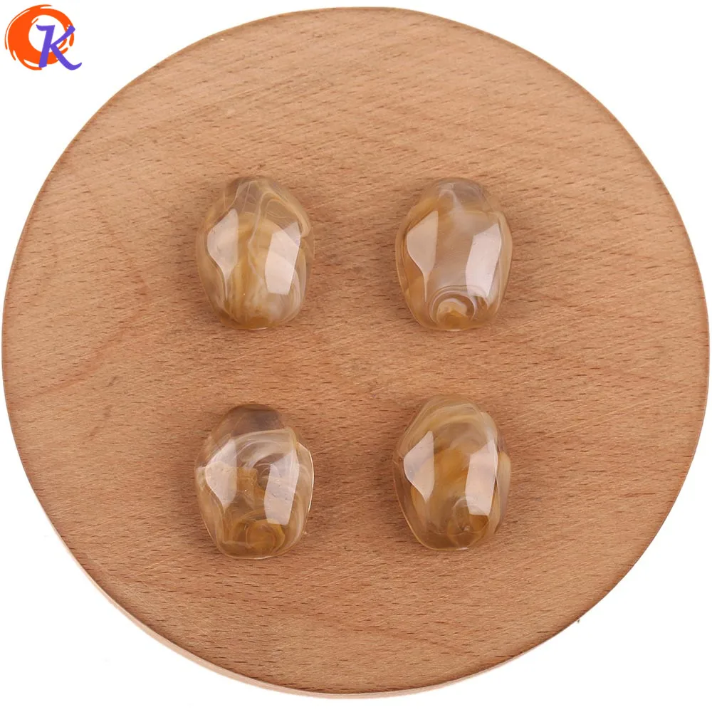 Light Brown Сердечный Дизайн 17x22 мм 100 шт аксессуары для ювелирных изделий/акриловые бусины/Мраморный эффект/ручная работа/фурнитура для сережек/Изготовление ювелирных изделий своими руками - Цвет: Light Brown