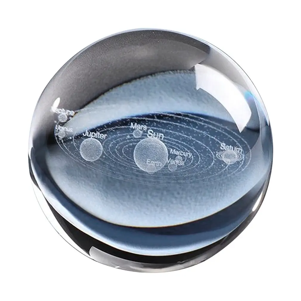 Солнечная система хрустальный шар планеты стеклянный лазерная гравировка