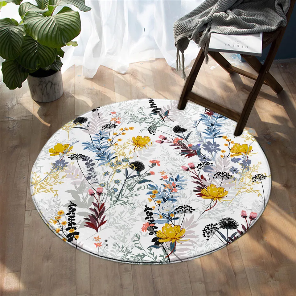 

Beautiful Flower Collection Roses Valentine's Day Round Floor Mat Small Rug Bedroom Living Room Home Decoration