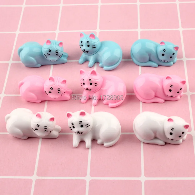 Бусины шармы из слайма милый 3D Кот кабошон смолы кавайное животное Китти 10 шт. для