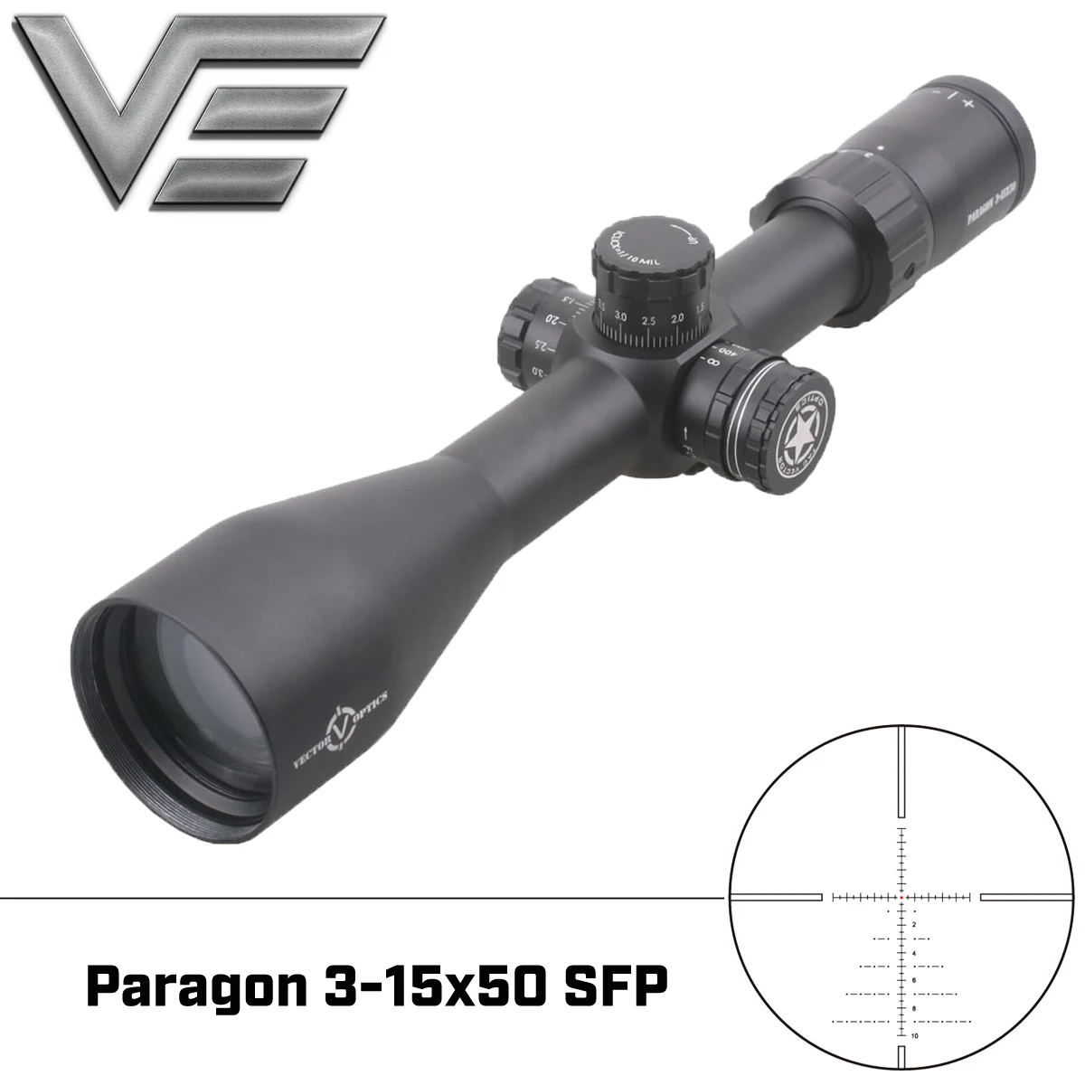Векторная оптика Paragon 3-15x50 Высокое качество охотничий прицел немецкое стекло с креплением кольцо боковой фокусировки прицел подходит 5,56. 308. 338
