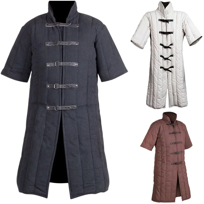 5XL средневековый мужской костюм рыцаря ларпа викинга Cos Gambeson Armor react мужская