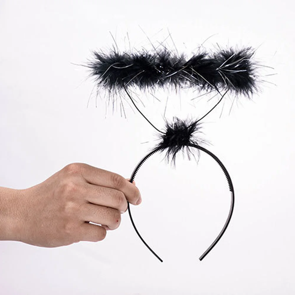 Пушистая гирлянда с ангелом для детей аксессуары волос обруч ручной работы