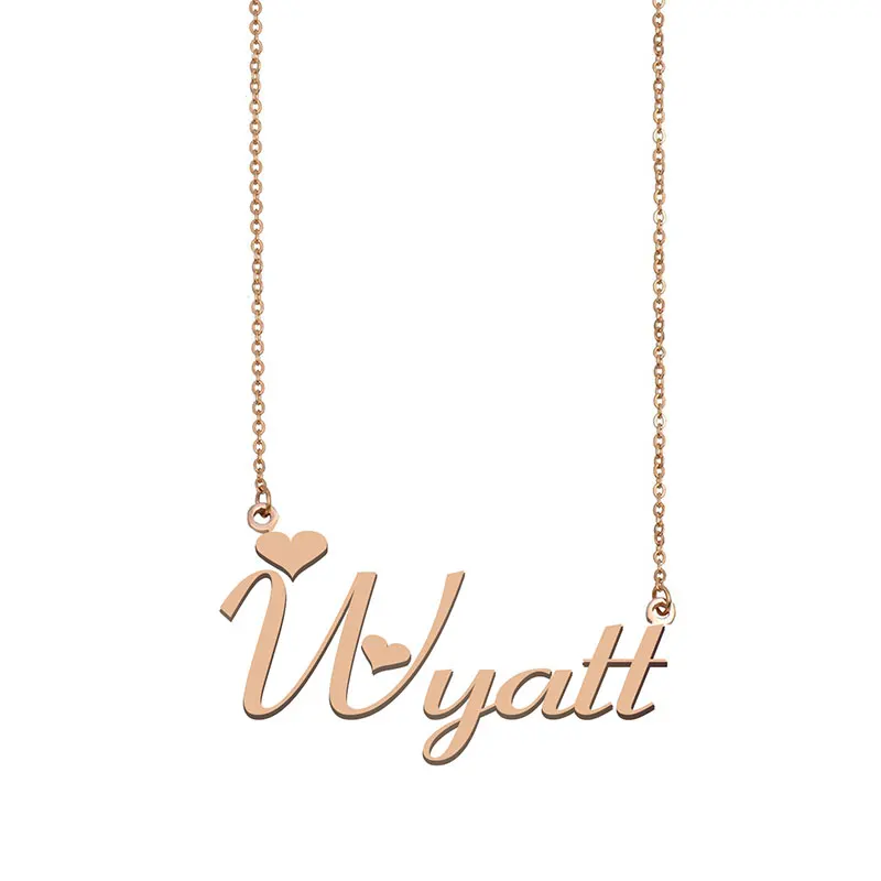 Wyatt Name Necklace Custom Personalized Nameplate Charm for Women Girls Best Friends Birthday Wedding Christmas Mother Days Gift