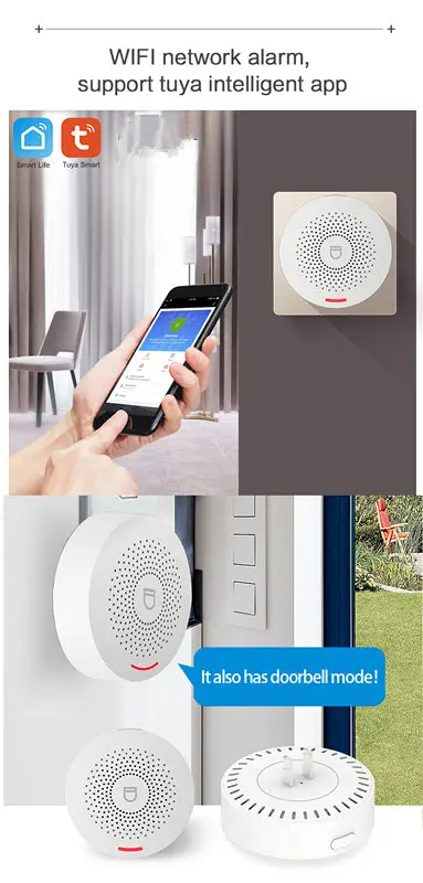 Домашняя охранная сигнализация SmartYIBA Tuya Wi-Fi 433 МГц Управление приложениями