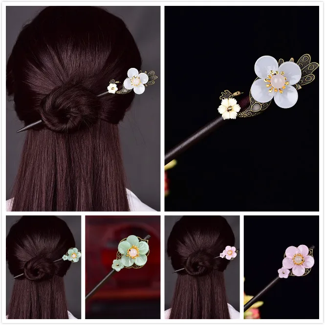 Copper Alloy Peacock Vintage Hair Stick Superior Quality Exquisite Coloured Glaze Synthetic Flower Hair Jewelry