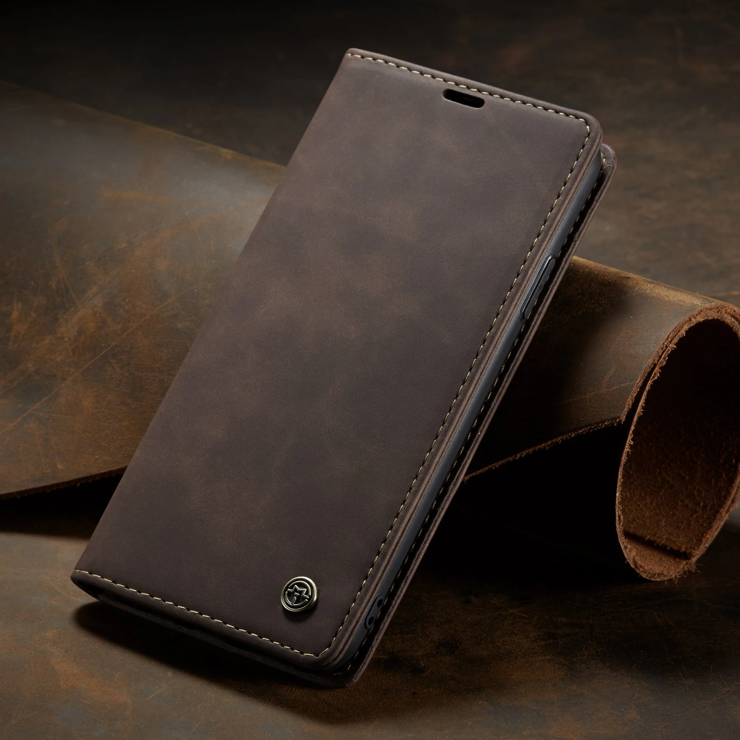 Кофе Чехол Me в стиле ретро и матовый чехол-раскладушка для mi 9, Red mi note8 и K20 Series, чехол для мобильных телефонов s, который можно вставить и сложить - Цвет: Кофе