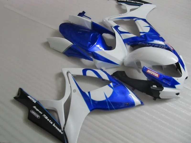 Комплект обтекателей под давлением для GSXR600 750 K6 06 07 GSXR 600 GSXR750 2006 2007 ABS белый синий