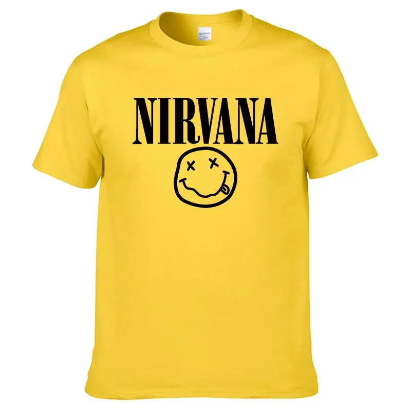 Мужская футболка в стиле хип хоп Nirvana летняя с принтом рок группы Харадзюку