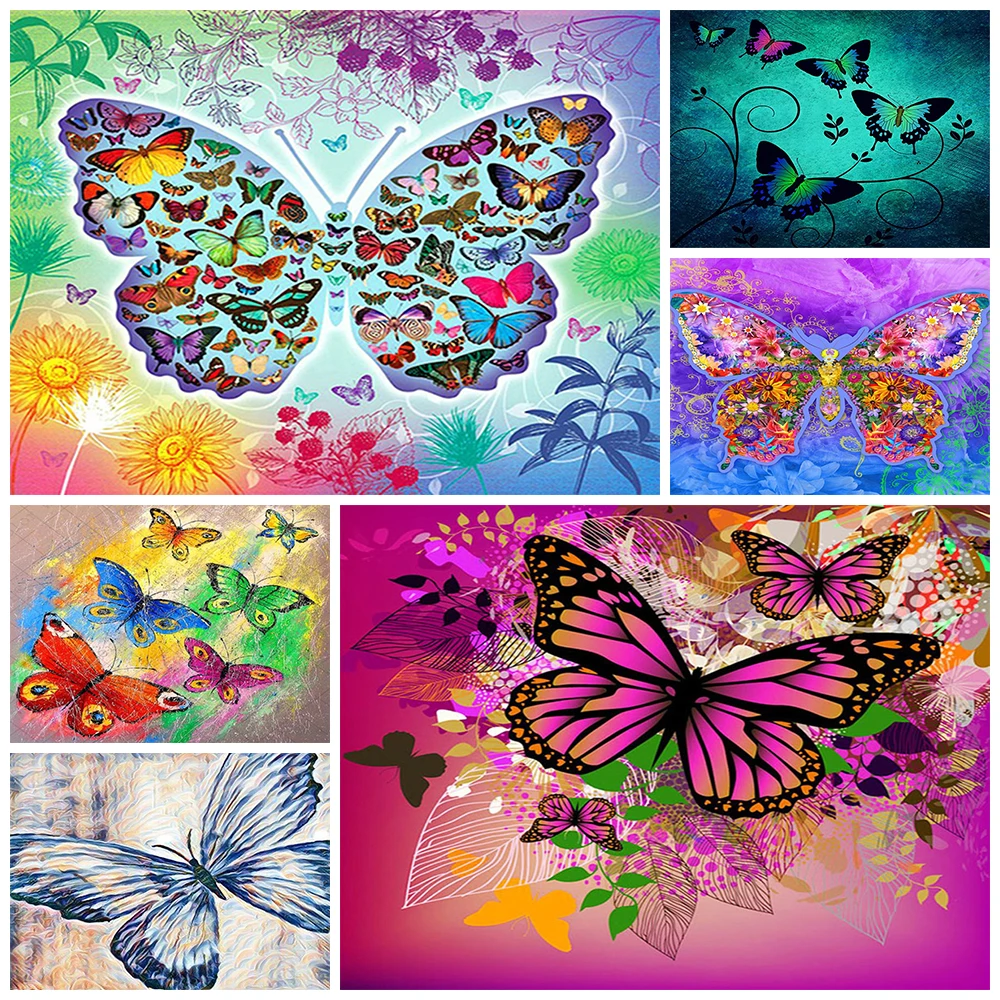

5D DIY Diamond Painting Beautiful Butterfly Mosaic Wall Painting Cross Stitch Home Decor Holiday Gift Art Embellish