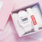 Модные часы унисекс простые квадратные настольные светодиодные наручные часы для женщин и мужчин с силиконовым ремешком спортивные часы