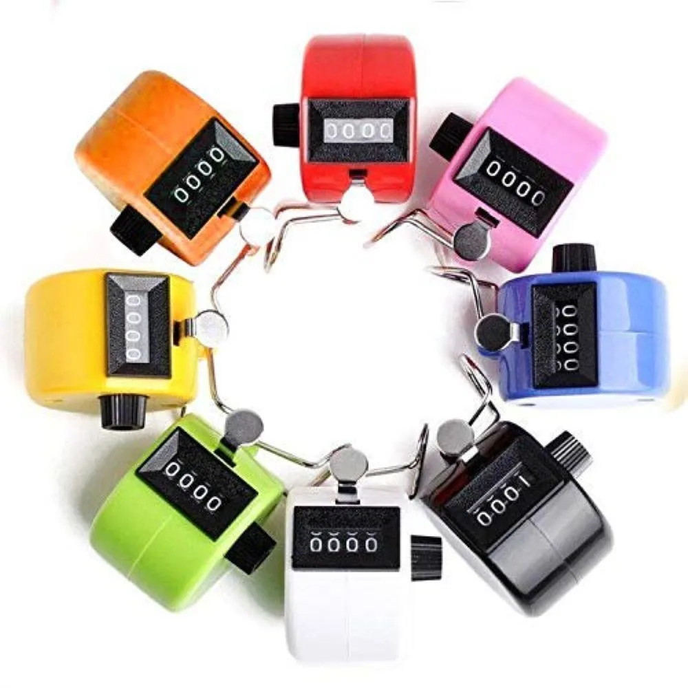 

Clicker 4 Digit Number Counters Plastic Shell Hand Finger Display Manual Counting Tally Clicker Timer Soccer Golf Counter