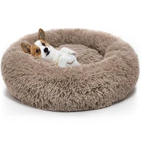 calming comfy dog bed round pet lounger cushion for large dogs cat winter dog kennel christmas puppy mat