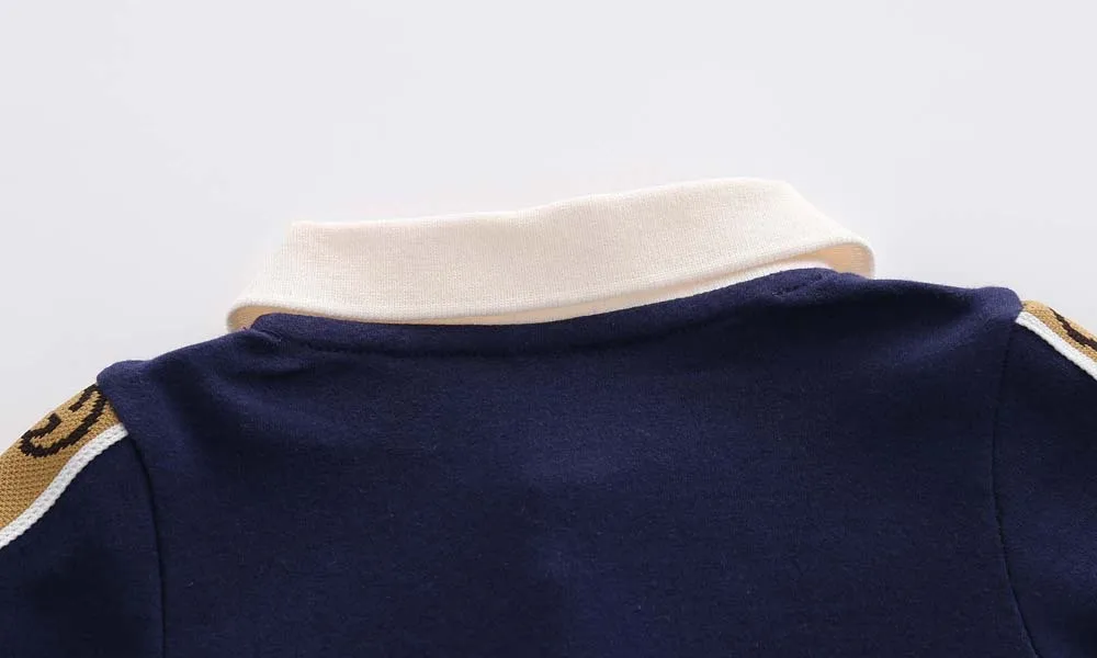 Новый весенне осенний модный брендовый Стиль Одежда для новорожденных темно