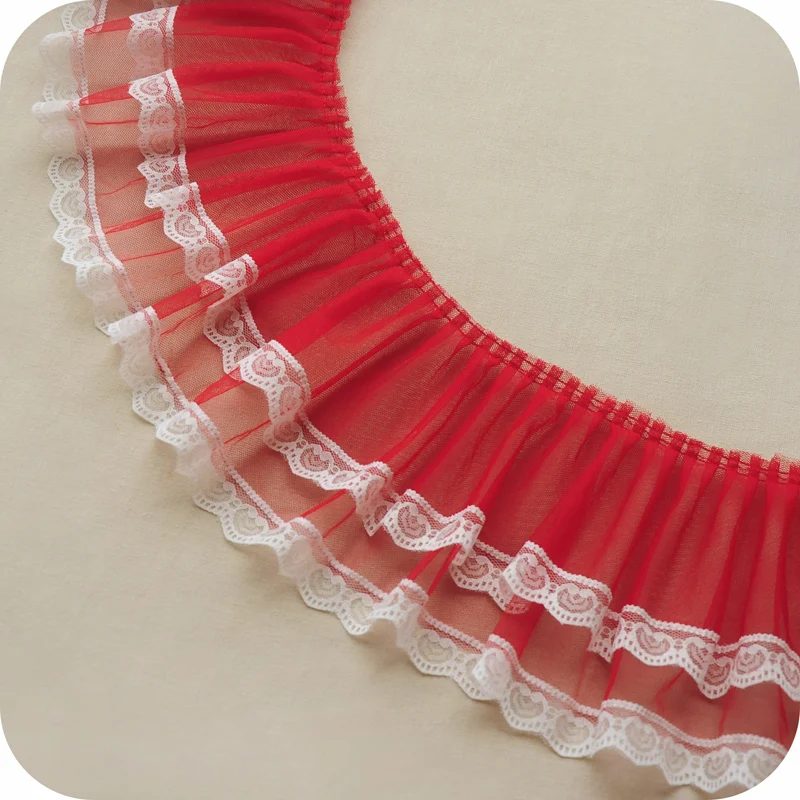 Двухслойная сетчатая белая кружевная отделка ice 1 м/лот аксессуары для рукоделия материал ручной работы TX1310