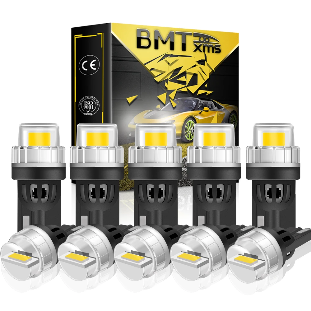 

BMTxms 10pcs W5W 194 161 T10 LED Bulbs Canbus For Car Parking Position Lights No Error Interior Map Dome Lamp Auto Accessories