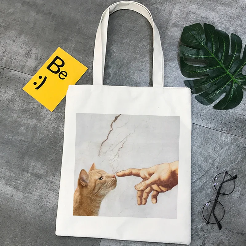 

Сумка для покупок с котом, сумки для продуктов, сумки для покупок, тканевые сумки, сетчатые сумки