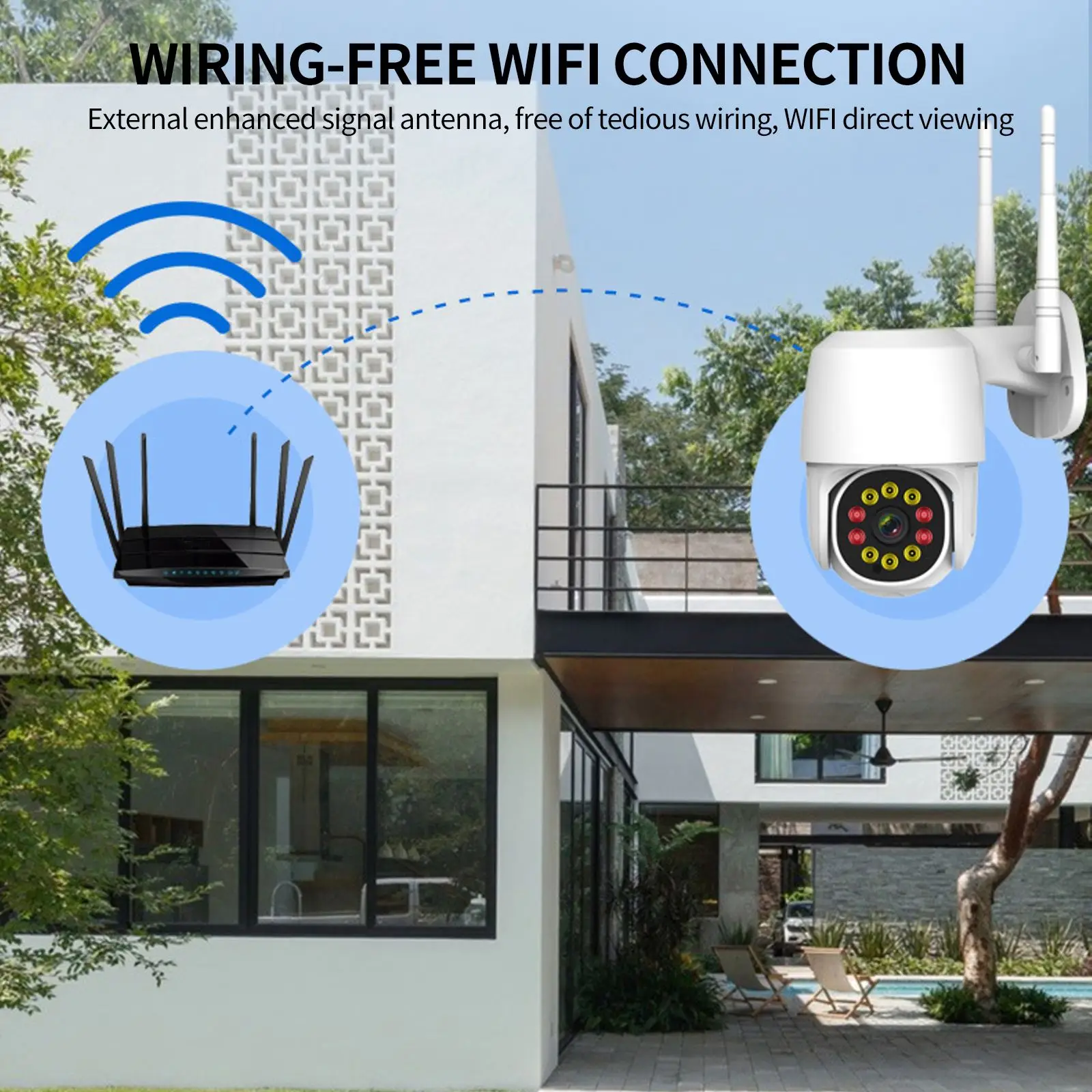 Наружная камера видеонаблюдения с функцией ночного видения умная Беспроводная