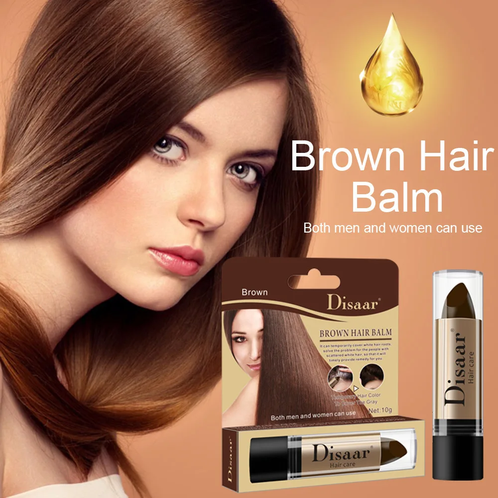 

Disaar One-Time Hair dye Cream Instant Gray Root Coverage Hair Color Modify Cream Stick Temporary Cover Up White Hair Style 10g