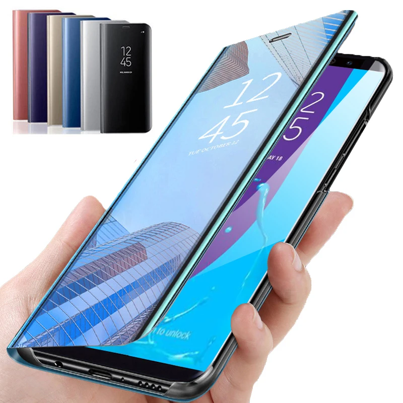 Умный зеркальный флип-чехол для телефона samsung Galaxy J6 Plus J6Plus, задняя крышка для samsung A6 A7 A5 A6Plus A8Plus