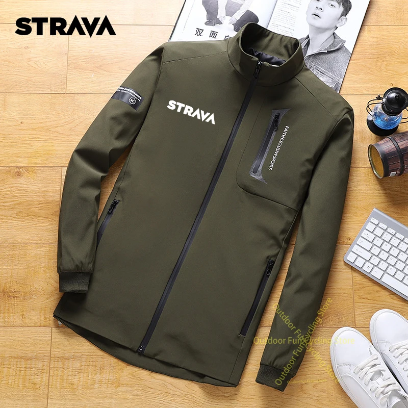 

Strava Cycling Jacket Men Mandarin Collar Thin Cycling Clothes Windproof Loose High Quality Durable Waterproof Cycling Jacket