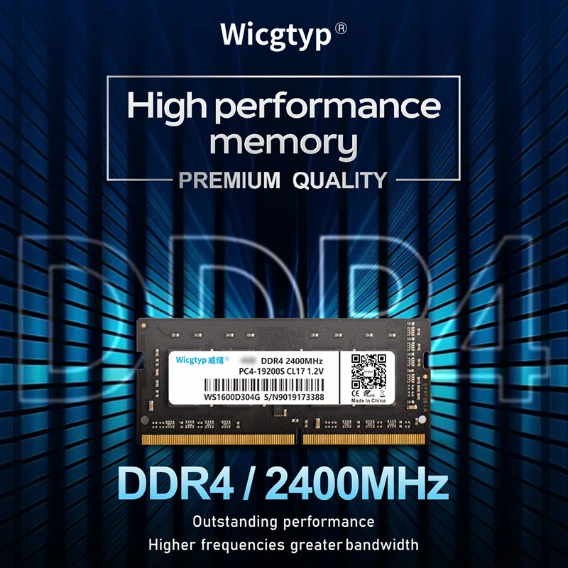 Оперативная память Wicgtyp DDR4 4 ГБ 8 16 2400 МГц 260pin для ноутбука с высокой