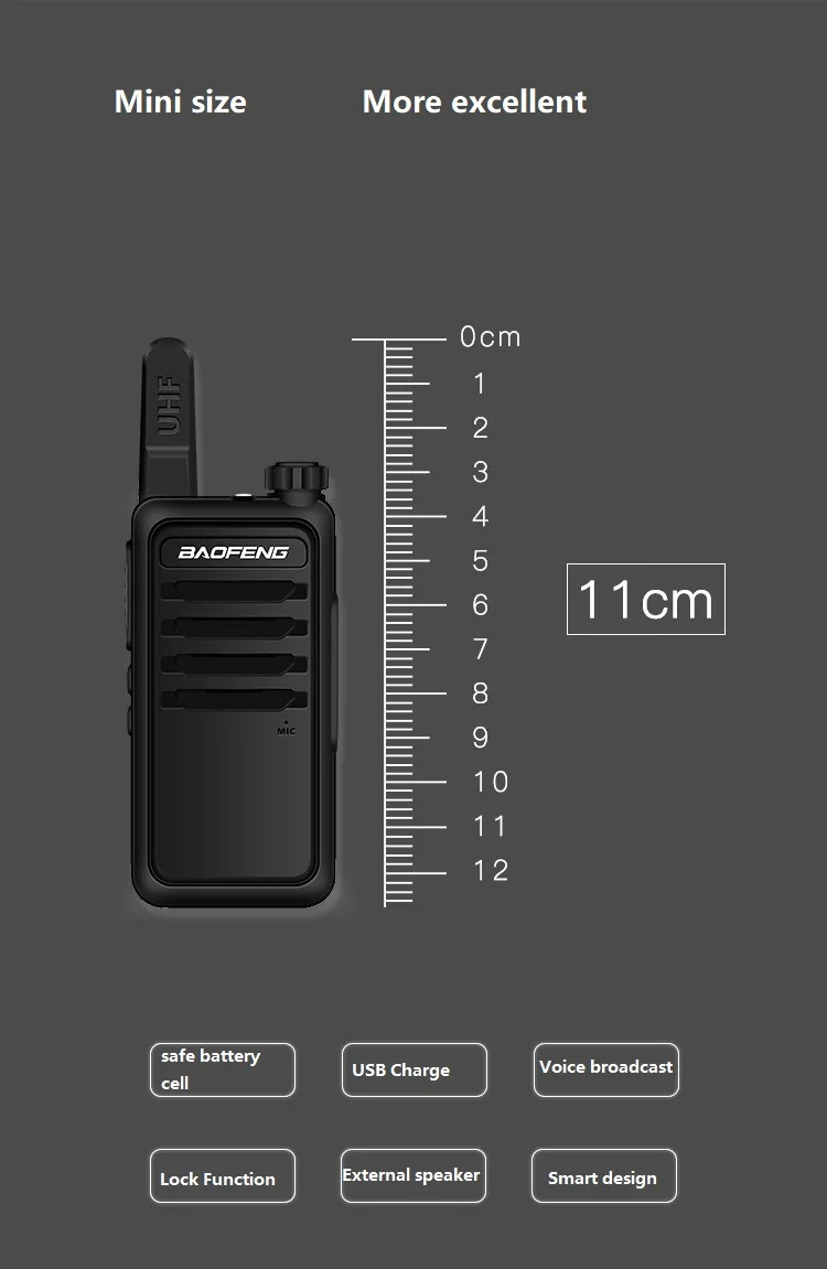 4PCS Portable Radio Baofeng mini Wiress Walkie talkie UHF Handheld Two Way Radio Communicator Transceiver Walkie-talkie рация