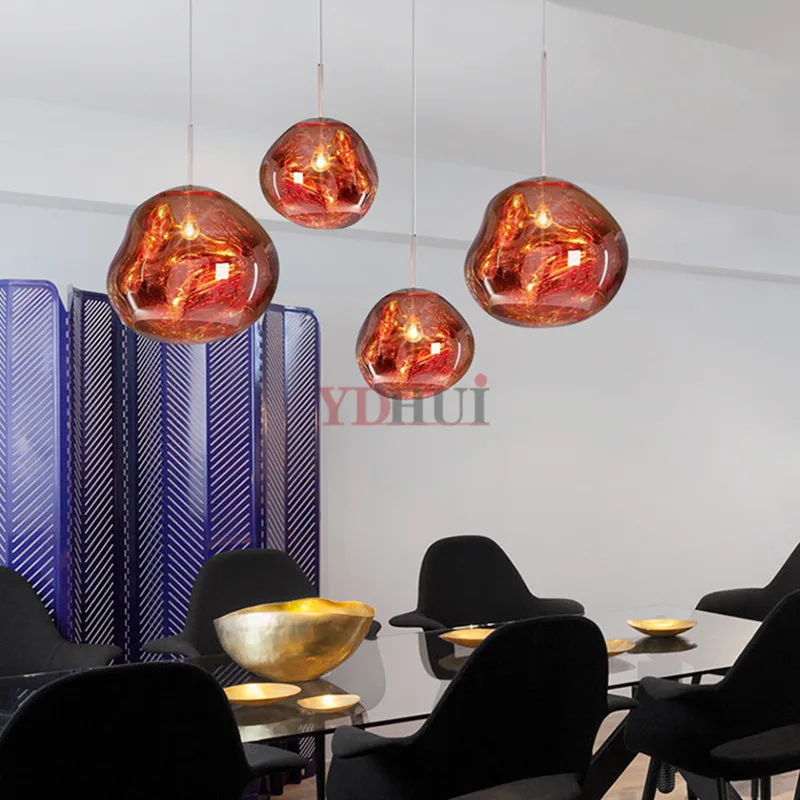 Современный стеклянный подвесной светильник Е27 украшенный искусственными