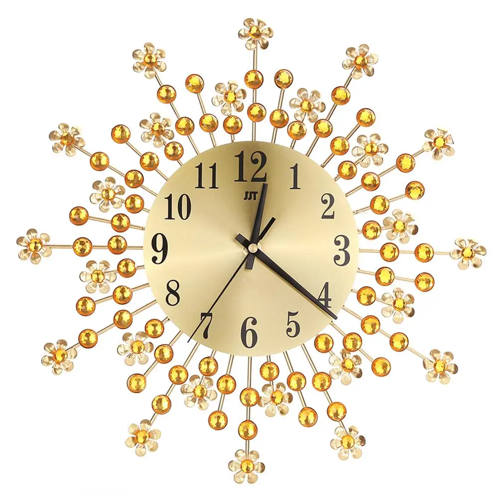 Декоративные металлические настенные часы с кристаллами Sunburst домашнее