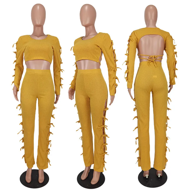 Соблазнительный трикотажный комплект из 2 предметов в рубчик короткий топ с