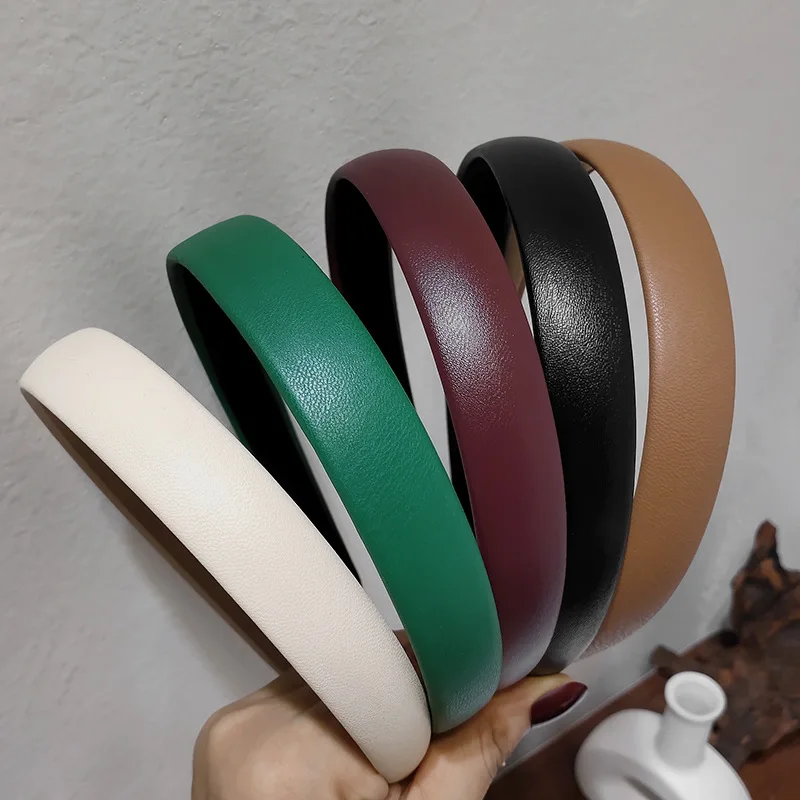 

Retro Hair Band PU Leather Headband Bezel Elegance Fashionable Texture Outing Basic Hair Accessories Headwear ободок кожанй