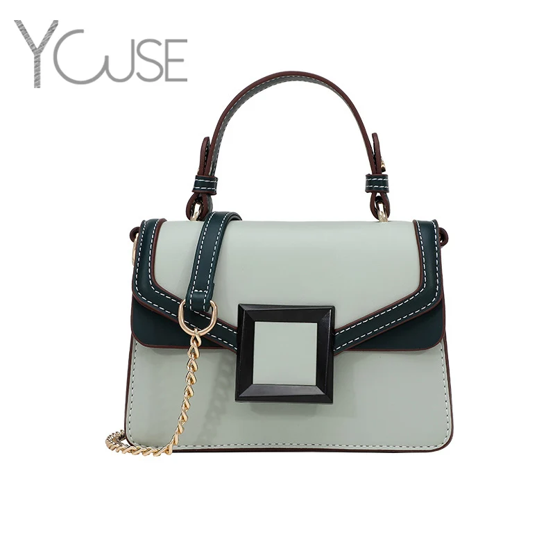 Модные однотонные Сумки из искусственной кожи с цепочкой женские сумки через