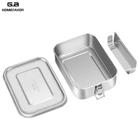 lunch box food container kitchen bento box 304 stainless steel adjustable storage box leakproof silicone seal ring preservation
